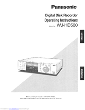 Panasonic WJHD500 - DIGITAL DISC RECORDE Operating Instructions Manual