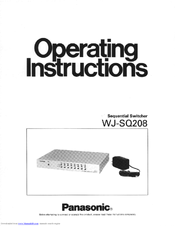 Panasonic WJ-SQ208 Operating Instructions Manual