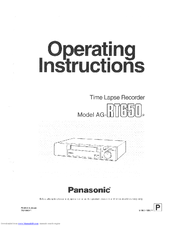 Panasonic AG-RT650 Operating Instructions Manual