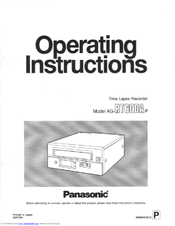 Panasonic AGRT600AP - TIME LAPSE RECORDER Operating Instructions Manual