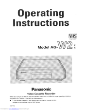 Panasonic AG-W2E User Manual