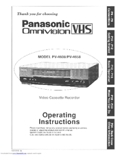 Panasonic Omnivision PV-4658 Operating Instructions Manual