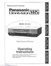 Panasonic Omnivision PV-4651 Operating Instructions Manual