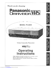 Panasonic Omnivision PV-4652 Operating Instructions Manual