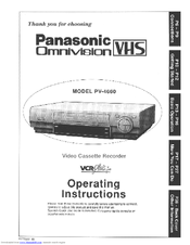 Panasonic Omnivision PV-4660 Operating Instructions Manual