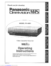 Panasonic Omnivision PV-4661 Operating Instructions Manual