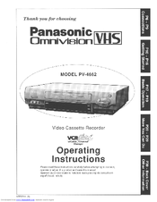 Panasonic Omnivision PV-4662 Operating Instructions Manual