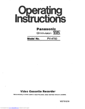 Panasonic Omnivision PV-4760 Operating Instructions Manual