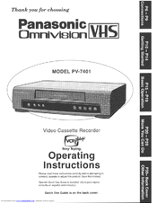 Panasonic Omnivision PV-7401 Operating Instructions Manual