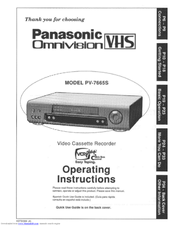 Panasonic Omnivision PV-7665S Operating Instructions Manual