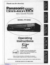 Panasonic Omnivision PV-8402 Operating Instructions Manual