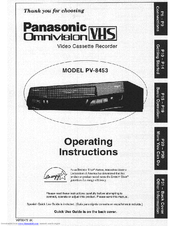 Panasonic PV-8453 Operating Instructions Manual