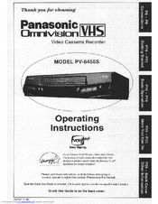 Panasonic Omnivision PV-8455S Operating Instructions Manual