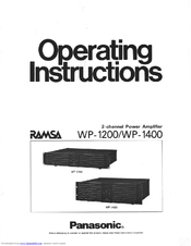 Panasonic WP-1200 Operating Instructions Manual