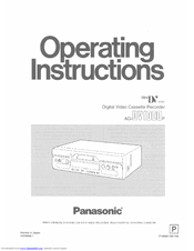 Panasonic AG-DV1000P Operating Instructions Manual