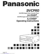 Panasonic AJ-D450P Operating Instructions Manual