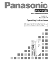 Panasonic AJDE97 - EDITING SYSTEM Operating Instructions Manual