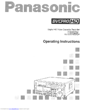 Panasonic AJ-HD150 Operating Instructions Manual