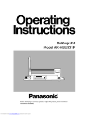 Panasonic AK-HBU931 Operating Instructions Manual