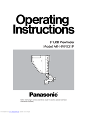 Panasonic AKHVF931 - VF FOR AKHC930/931 Operating Instructions Manual