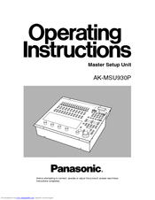 Panasonic AK-MSU930P Operating Instructions Manual