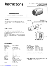 Panasonic AW-LZ10MD6 Instructions