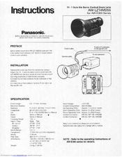Panasonic AW-LZ14MD Instructions