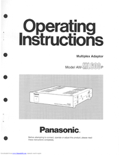 Panasonic AWML600 - MULTIPLEX CONTROLER Operating Instructions Manual