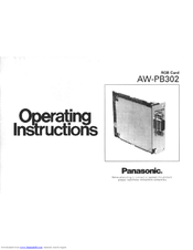 Panasonic AW-PB302 Operating Instructions Manual