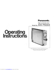 Panasonic AW-PB303 Operating Instructions Manual