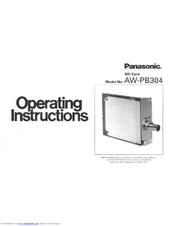 Panasonic AW-PB304 Operating Instructions Manual