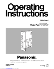 Panasonic AW-PB605P Operating Instructions Manual