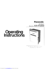 Panasonic AW-PS600 Operating Instructions Manual