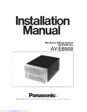 Panasonic AY-EB500 Installation Manual