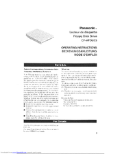 Panasonic CF-VFDU03U - 1.44 MB Floppy Disk Drive Operating Instructions Manual