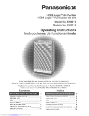Panasonic EH3012 - AIR PURIFIER-PHCC Operating Instructions Manual