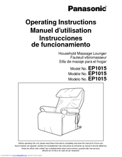 Panasonic EP1015PA - MASSAGE LOUNGER - MULTI-LANG Operating Instructions Manual