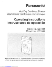 Panasonic ES-7801 Operating Instructions Manual