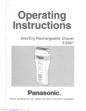 Panasonic ES-881 Operating Instructions Manual