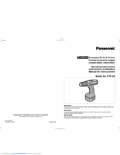 Panasonic EY6105 - 12V DRILL DRIVER Operating Instructions Manual