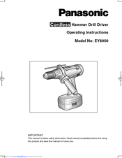Panasonic EY6950 - 18V HAM. DRILL&DRIVE Operating Instructions Manual