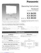 Panasonic Panaboard KX-B430 Operating Instructions Manual