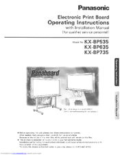Panasonic Panaboard KX-BP735 Operating Instructions Manual