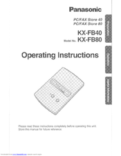 Panasonic KX-FB80 Operating Instructions Manual