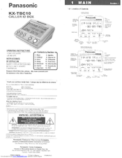 Panasonic KXTBC10B - CALLER ID BOX User Manual