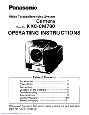 Panasonic KXCCM780 - VIDEO TELCONFERENCI Operating Instructions Manual