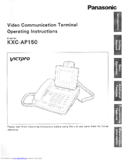 Panasonic KXCAP150 - VIDEO PHONE W/LCD Operating Instructions Manual