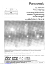 Panasonic LF-D101E Operating Instructions Manual