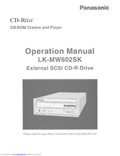 Panasonic LK-MW602SK Operation Manual