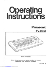 Panasonic PVCC50 - COLOR CORRECTOR Operating Instructions Manual